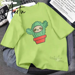 Skateboard Frog Dinosaur Cute Graphic Tee Women Tshirt Green Aesthetic Oversized T Shirt Harajuku Casual Summer Tops Aiertu