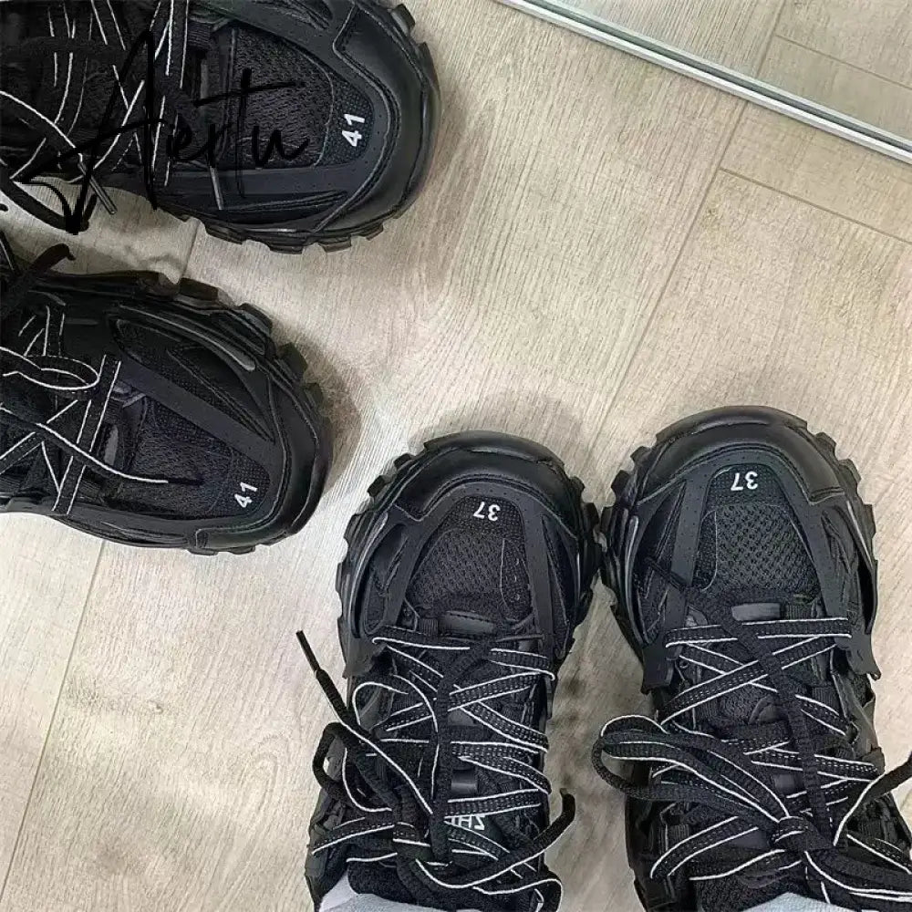 Sky Blue Chunky Sneakers Women Men Couples Sport Shoes New Design Autumn Fashion Casual Shoes Breathable Women's Sneakers 41 42 Aiertu