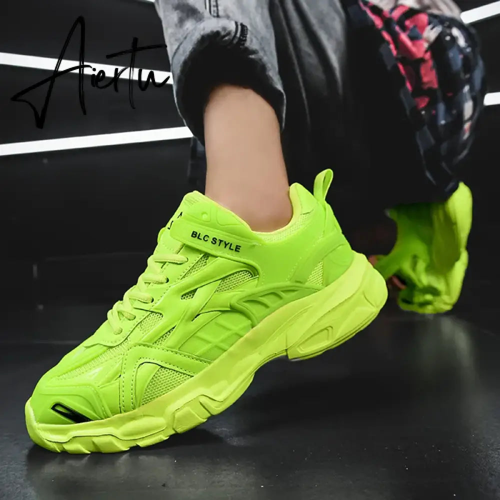 Sky Blue Chunky Sneakers Women Men Couples Sport Shoes New Design Autumn Fashion Casual Shoes Breathable Women's Sneakers 41 42 Aiertu