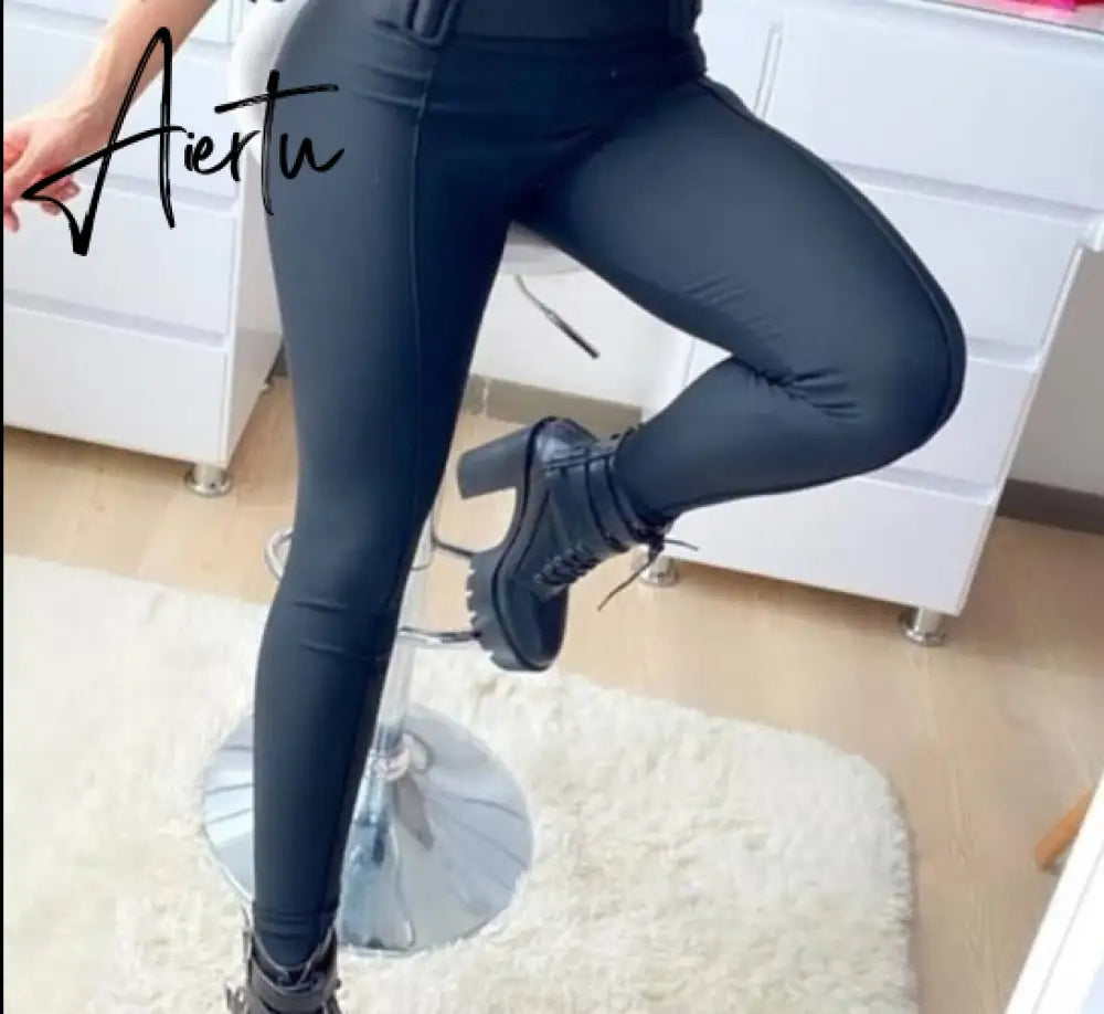 Solid High Waist Pencil Women's Pants Spring New Harajuku Pant For Women Fashion Feamle Trousers With Belt Pocket Design Aiertu