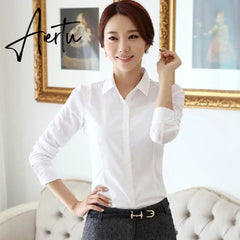 Spring Korean Womens Tops White Blouses Casual Long Sleeve Ladies Shirts Black Blouses 5XL 10XL Plus Size Shirt Ladies Tops Aiertu