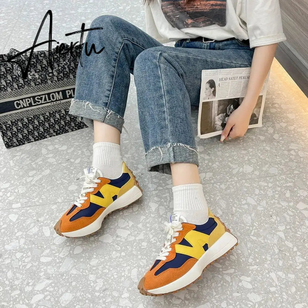 Spring Women Fashion Sneakers Skateboard Lightweight Outdoor Sports Shoes Breathable Mesh Fitness Running Casual Shoes Aiertu