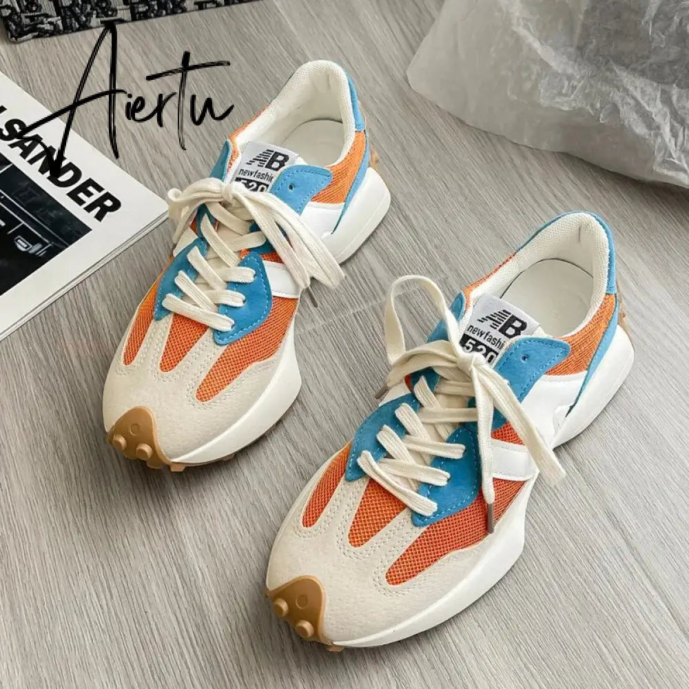 Spring Women Fashion Sneakers Skateboard Lightweight Outdoor Sports Shoes Breathable Mesh Fitness Running Casual Shoes Aiertu