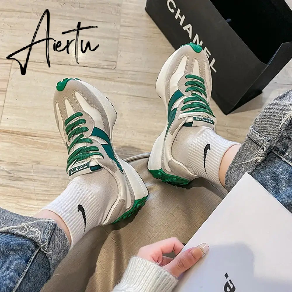 Spring Women Fashion Sneakers Skateboard Lightweight Outdoor Sports Shoes Breathable Mesh Fitness Running Casual Shoes Aiertu