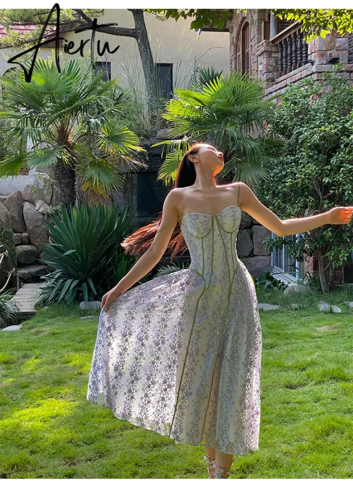 Strap Dress Sundress Women Runway Party Lace Summer Embroidery Beach Woman Sexy Sleeveless Backless Dresses Boho Aiertu