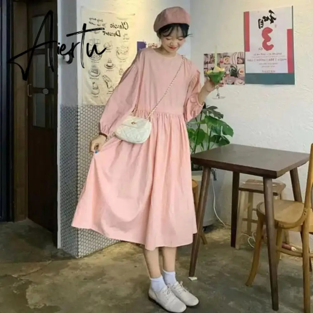 Street Japanese Lolita Dress Womens Dresses Spring Autumn Women Long Midi Dress Kawaii Dress Vintage Black Chic Dress Xxl Aiertu