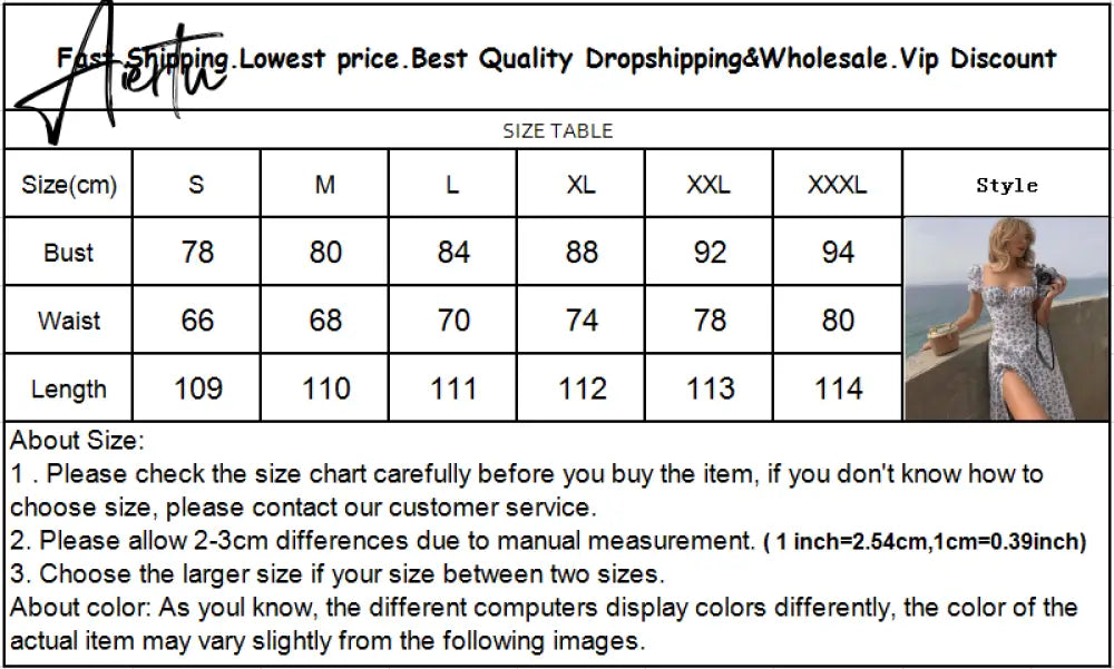 Summer Dress Women Short Puff Sleeve Flroal Printed Ruched Party High Split Long Maxi Dresses Drawstring Sexy Vestidos Sundress Aiertu