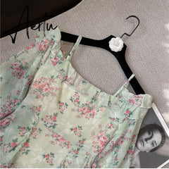 Summer New Off Shoulder Strap Dress Women Floral Short Dress Long Sleeve Bohemian A-line Beach Dress Robe Femme Clothing Aiertu
