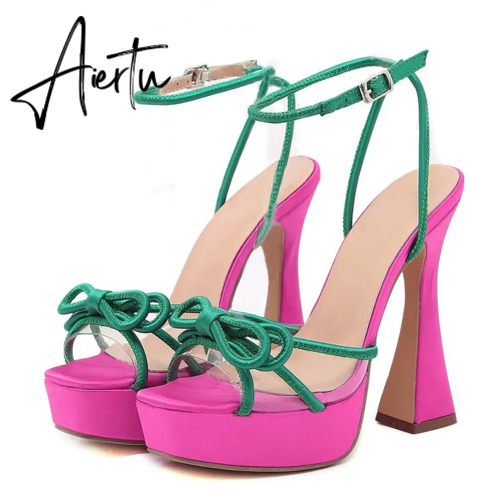 Summer New Sexy Party Women Sandals Platform High Heels Ballroom Fashion Shoes For Woman Ankle Strap Prom Sandals Ladies Aiertu
