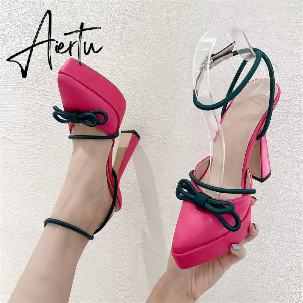 Summer New Sexy Party Women Sandals Platform High Heels Ballroom Fashion Shoes For Woman Ankle Strap Prom Sandals Ladies Aiertu