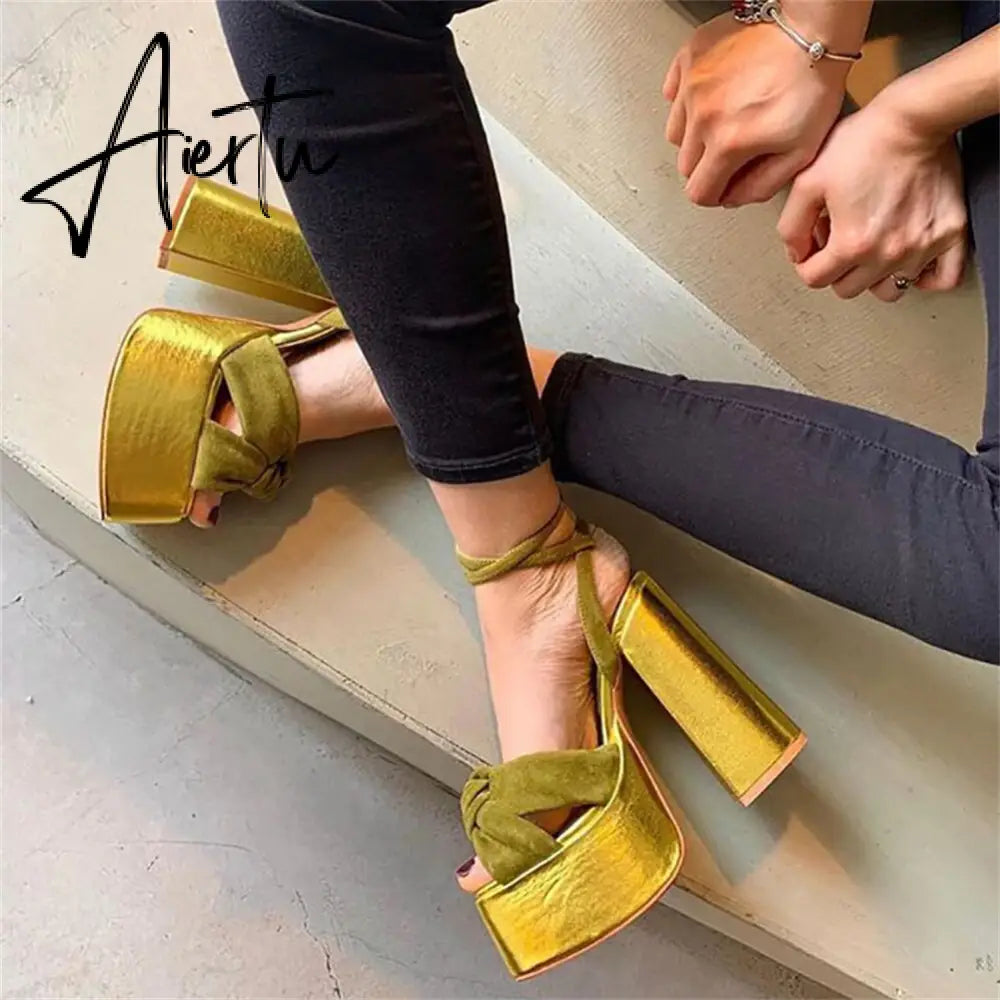 Summer Platform Woman Sandals Good Quality Mixed Colors High Heeled Sexy Party Women's Sandals Shoes Big Size 43 Aiertu