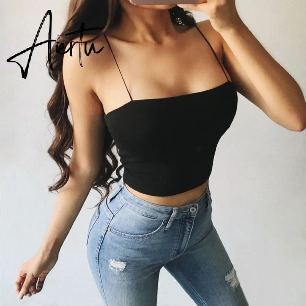 Summer Tank Tops Punk Vintage Rhinestone Spider Graphic Black Vest Gothic Style O-neck Short Sleeve Crop Top Women Slim Tanks Aiertu