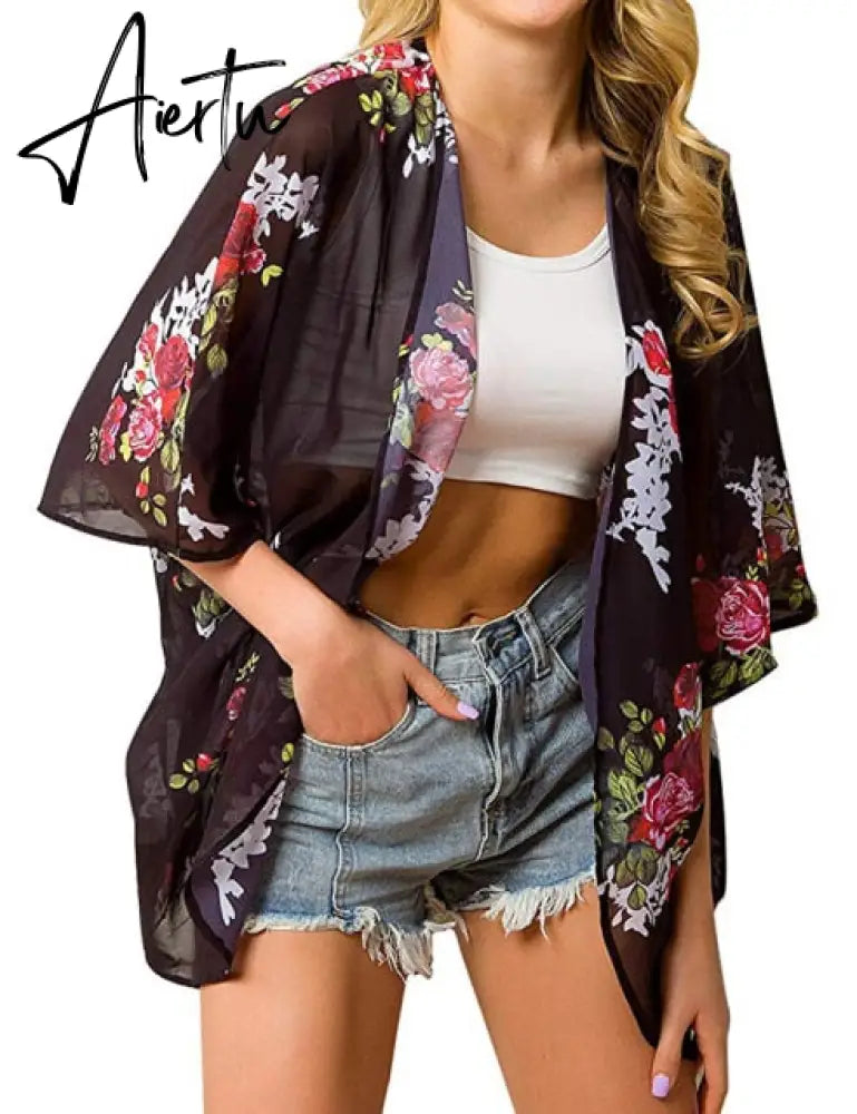 Summer Women Beach Swimsuit Cover Up Sexy Mesh Sheer Bikini Beach Cover Up Swimsuit Bathing Loose Bikini Tops swimwear New Aiertu