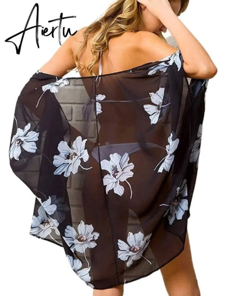 Summer Women Beach Swimsuit Cover Up Sexy Mesh Sheer Bikini Beach Cover Up Swimsuit Bathing Loose Bikini Tops swimwear New Aiertu