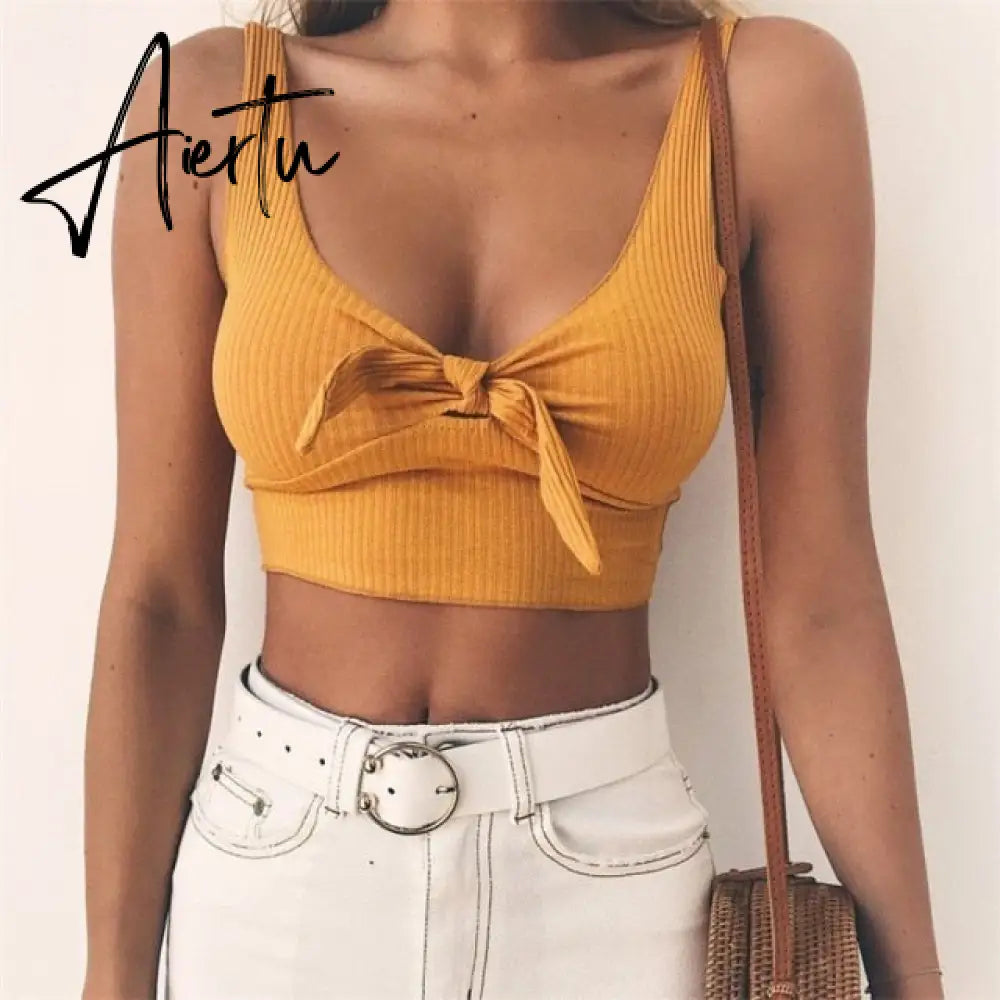 Summer Women Casual Beach Party Stretch Slim Fitted Tee T-Shirt Women Sexy Off Shoulder V-neck Bow Cotton Tops Aiertu