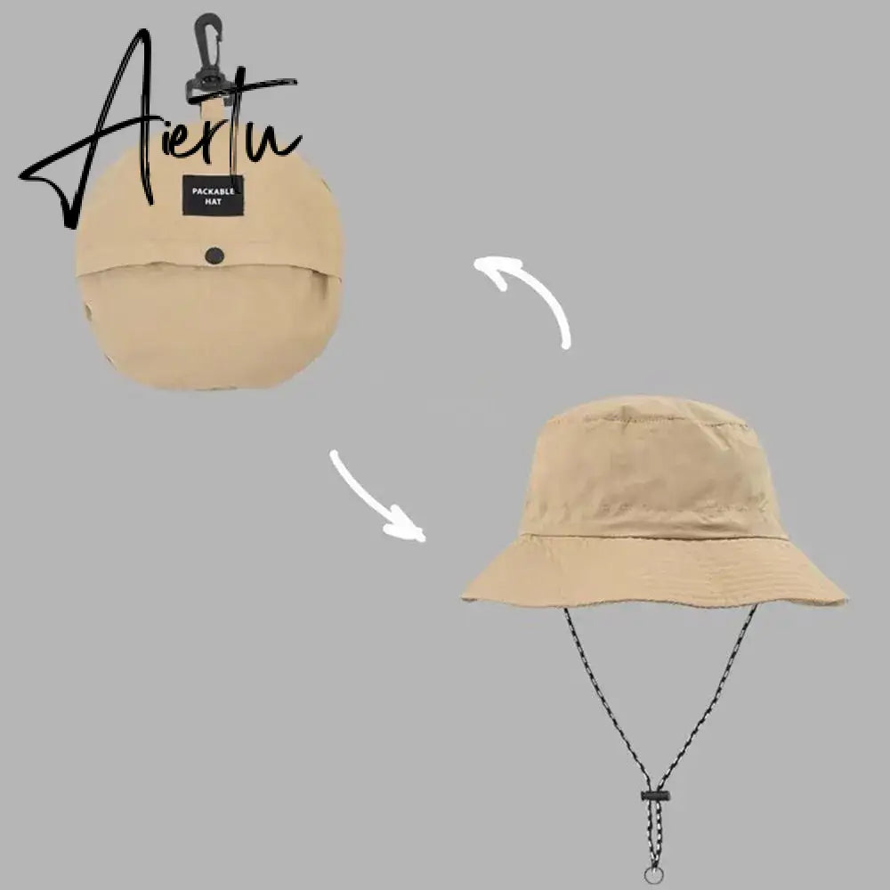 Sun Protection Waterproof Bucket Hat Summer Camping Hiking Cap Anti-UV Sun Hat Mountaineering Caps Panama Hat New Fashion Aiertu