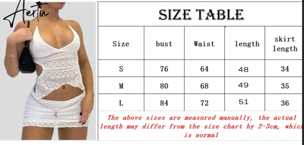Two Piece Set Chic Women V Neck Halter Camis Tops Sexy Chest Wrap Backless Tie Up Bandage Crop Tops + Mini Pencil Skirt White Aiertu
