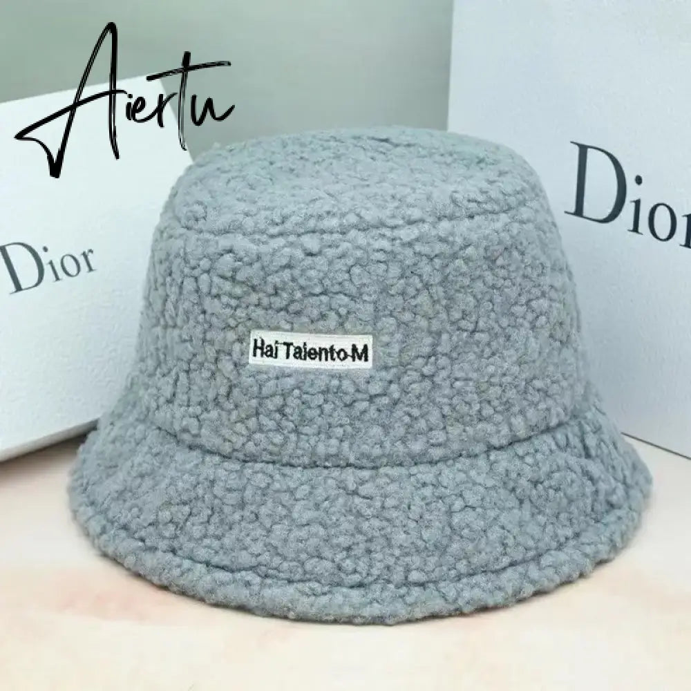 Unisex Bucket Hats For Women Men Winter Outdoor Sun Visor Panama Fisherman Cap Letter Embroidered Wholesale Chapeau Aiertu