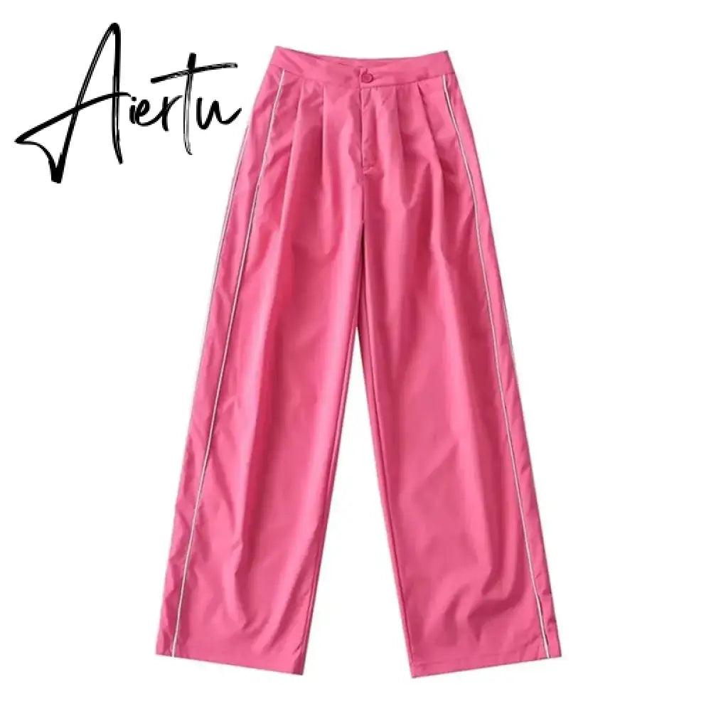 White Black Sports Tracksuits Set Women Windbreak Fast Dry Cropped Zip Up Jackets Coat Top Wide Leg Baggy Pants Trousers Aiertu