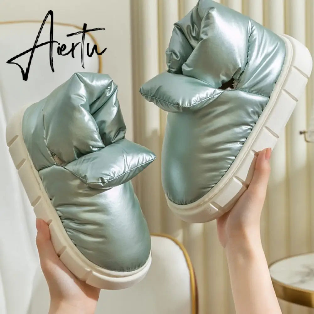 Winter Boots for Women Trendy Candy Color Pink Female Ankle Boot Keep Warm Down Light Platform Furry Footwear Cotton Shoes Aiertu