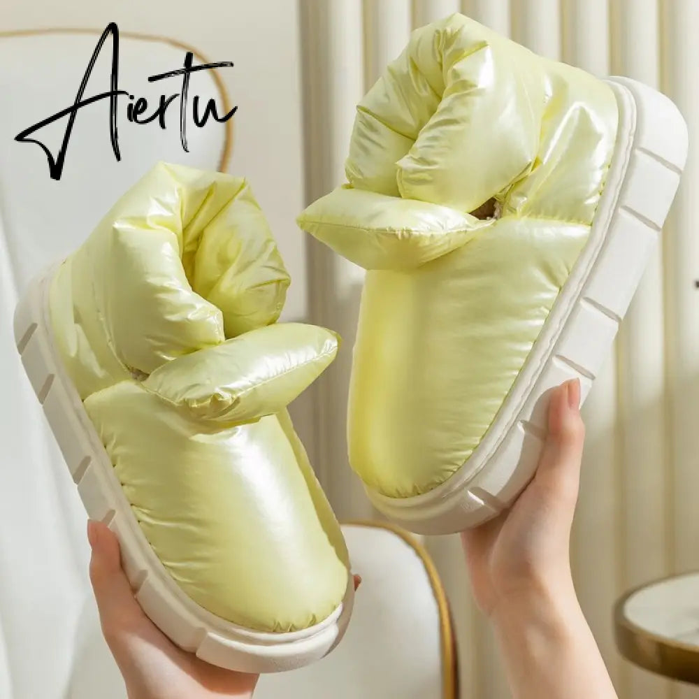 Winter Boots for Women Trendy Candy Color Pink Female Ankle Boot Keep Warm Down Light Platform Furry Footwear Cotton Shoes Aiertu