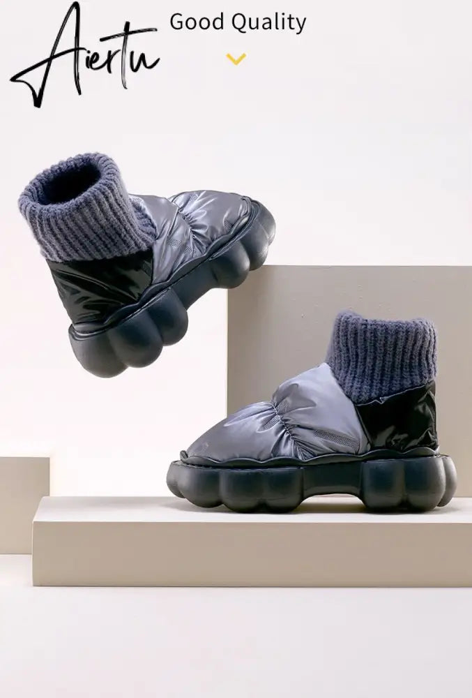 Winter Shoes for Women Keep Warm Fur Female Snow Boots Trendy Outside High Heels Light Woman Ankle Boot Botas Femininas Aiertu