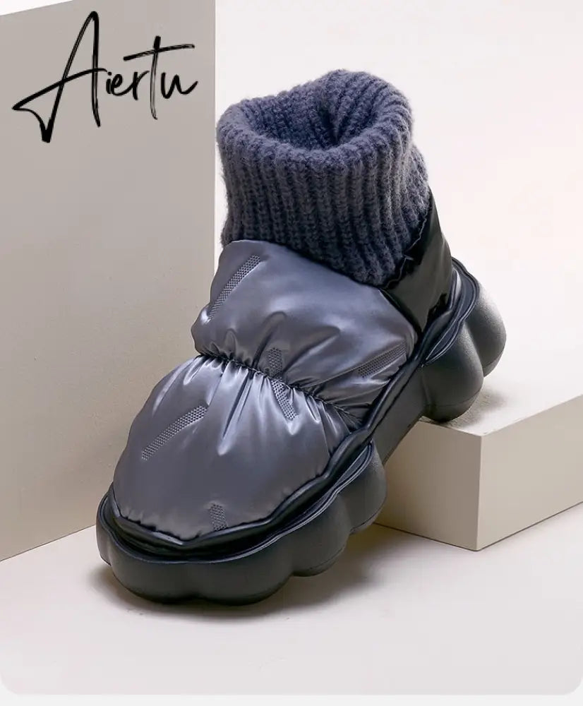 Winter Shoes for Women Keep Warm Fur Female Snow Boots Trendy Outside High Heels Light Woman Ankle Boot Botas Femininas Aiertu