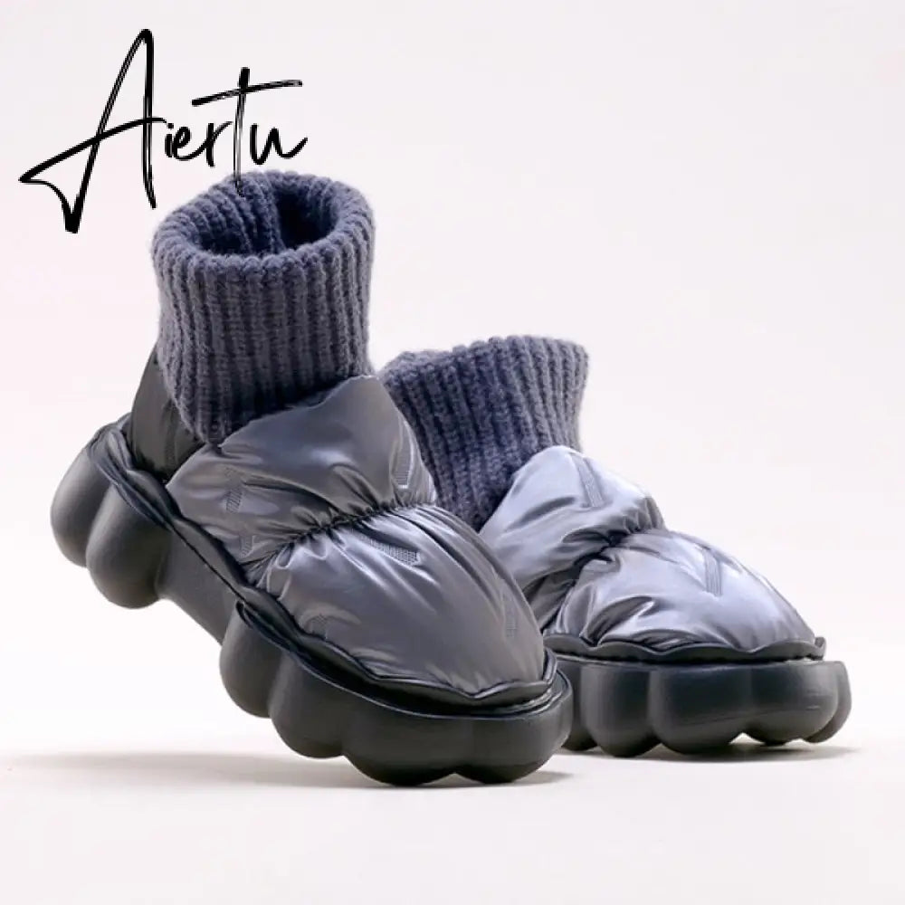 Winter Shoes for Women Keep Warm Fur Female Snow Boots Trendy Outside High Heels Light Woman Ankle Boot Botas Femininas Aiertu