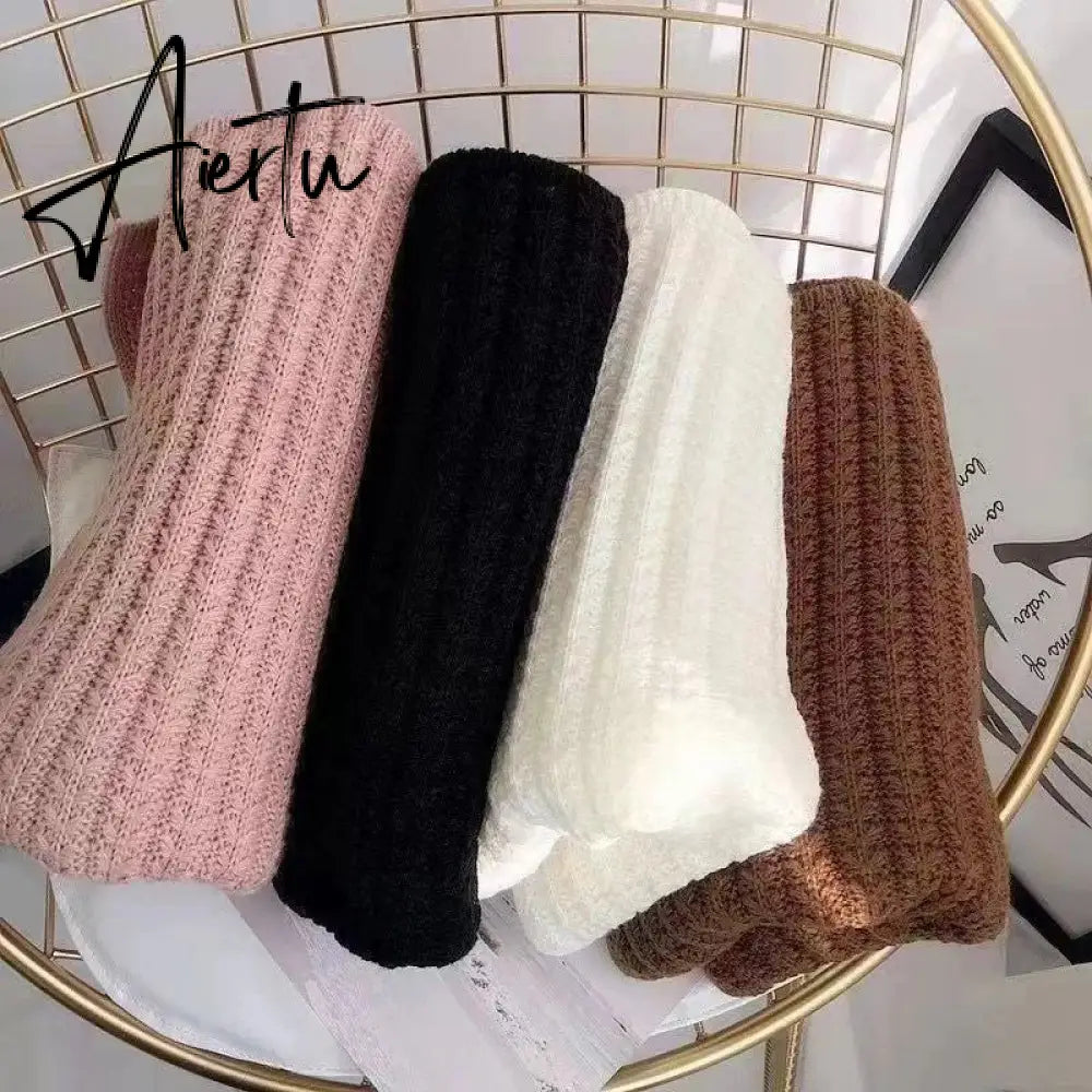 Winter Warm Knitted Scarves  Long Size Thickened Women Scarf Korean Casual Outdoors Thermal Men's Black Scarf Christmas Gifts Aiertu