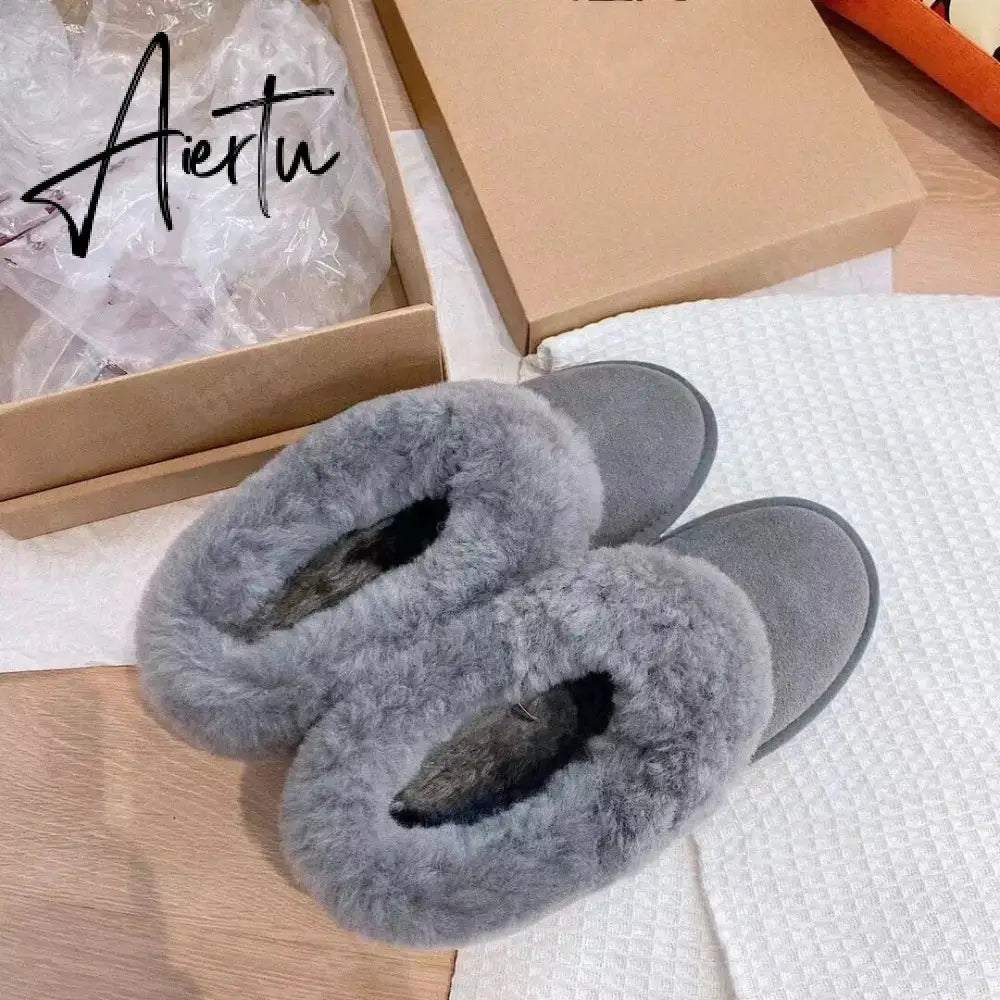 Women Australia Boots Designer Ultra Mini Platform Boot Chestnut Slippers Winter Warm Fur Cow Leather Wool Suede Snow Boots Aiertu
