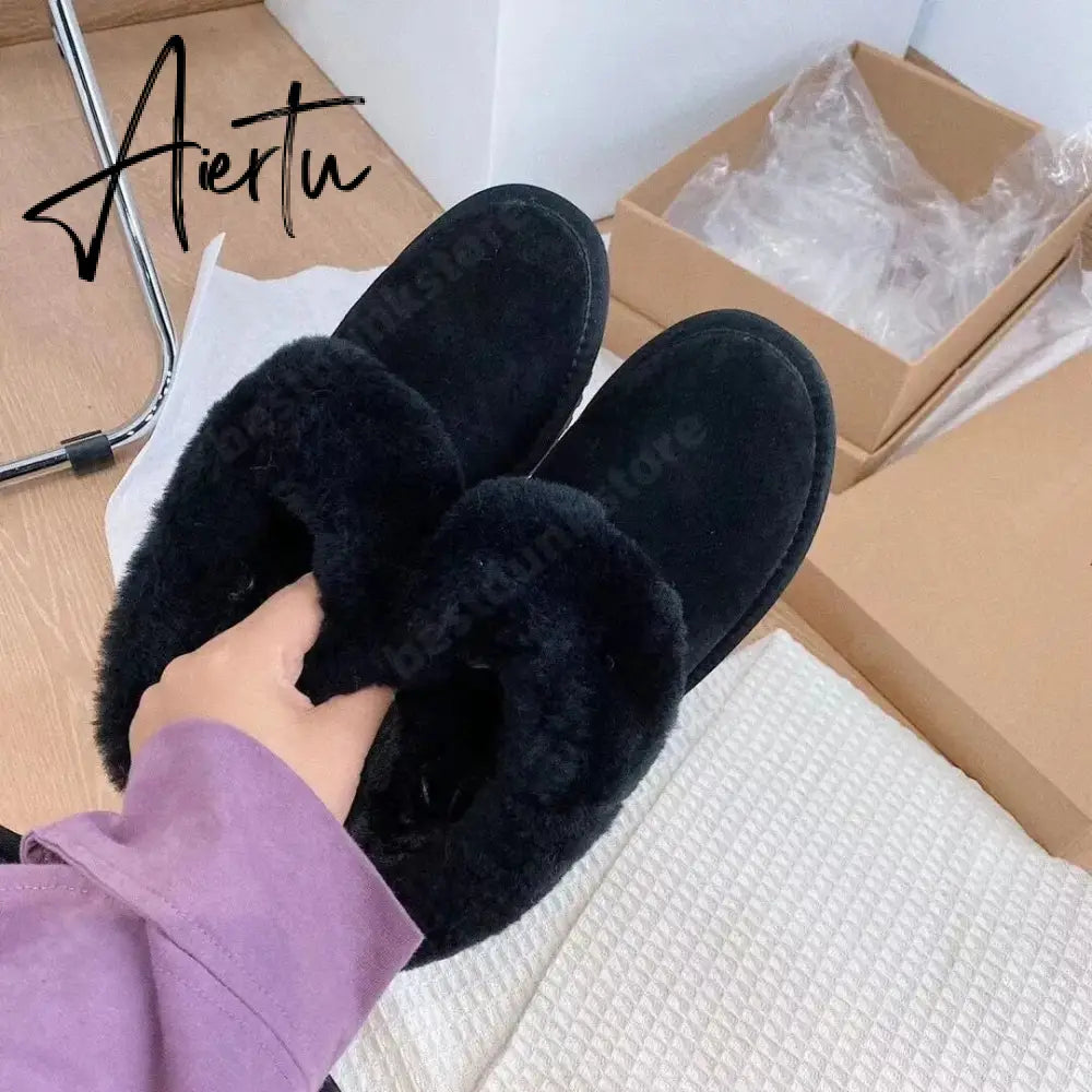 Women Australia Boots Designer Ultra Mini Platform Boot Chestnut Slippers Winter Warm Fur Cow Leather Wool Suede Snow Boots Aiertu