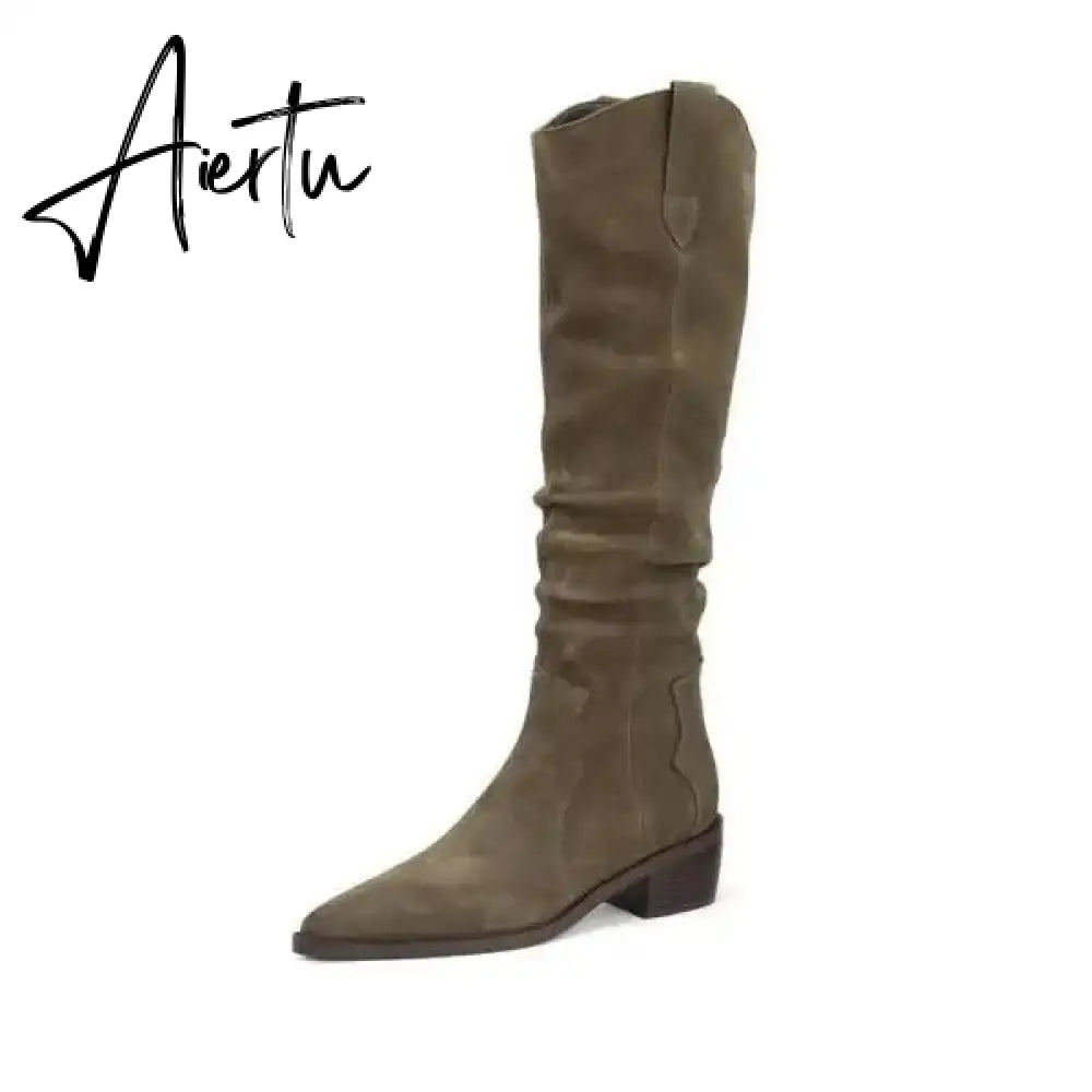 Women Boots Over Knee  Zipper Female Shoes Clogs Platform Luxury Designer Over-the-Knee Large Size Ladies Fashion High Heel Aiertu