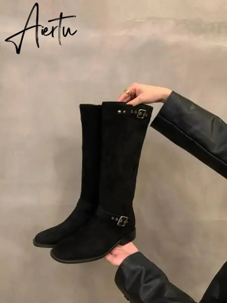 Women Boots Over Knee  Zipper Female Shoes Clogs Platform Luxury Designer Over-the-Knee Large Size Ladies Fashion High Heel Aiertu