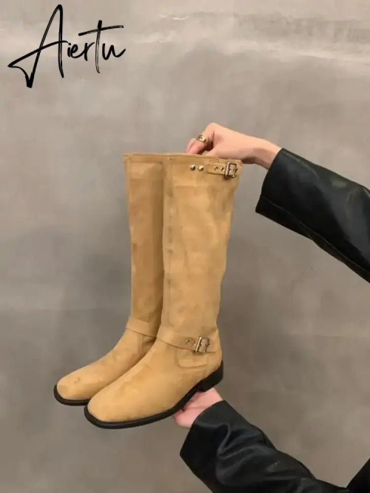 Women Boots Over Knee  Zipper Female Shoes Clogs Platform Luxury Designer Over-the-Knee Large Size Ladies Fashion High Heel Aiertu