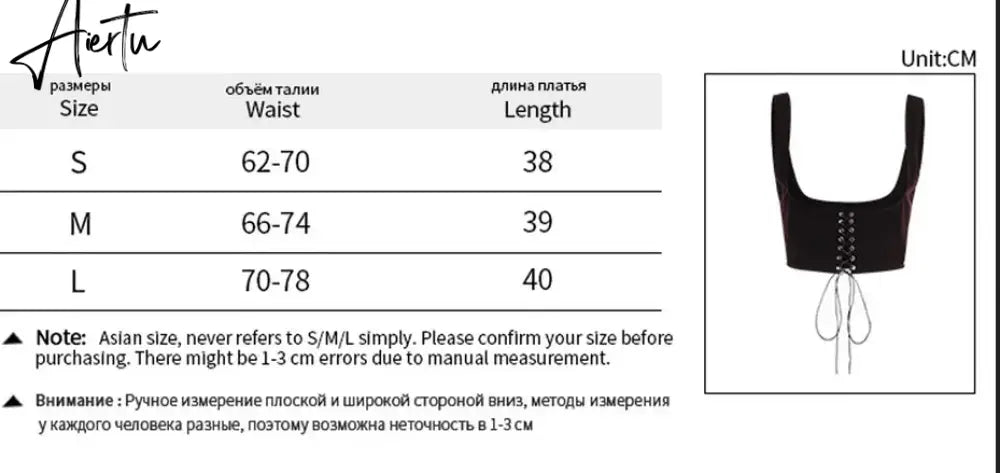 Women Corset Bustier Crop Top Lace-up Bandage Black Gothic Leather Underbust Suspender Cami Vest Waist BodyshaperTank Cummerbund Aiertu