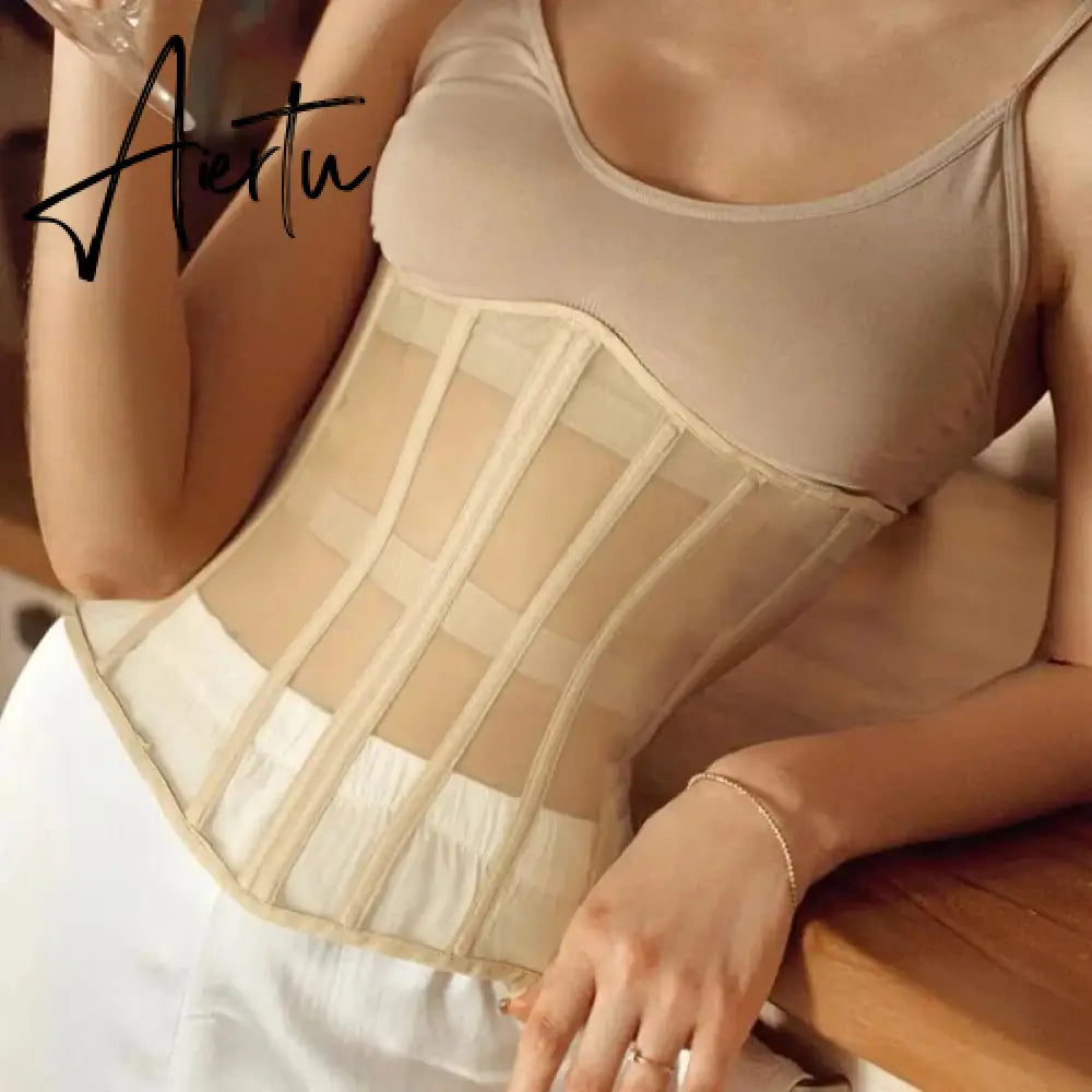 Women Corset Bustier Crop Top Lace-up Bandage Black Gothic Leather Underbust Suspender Cami Vest Waist BodyshaperTank Cummerbund Aiertu