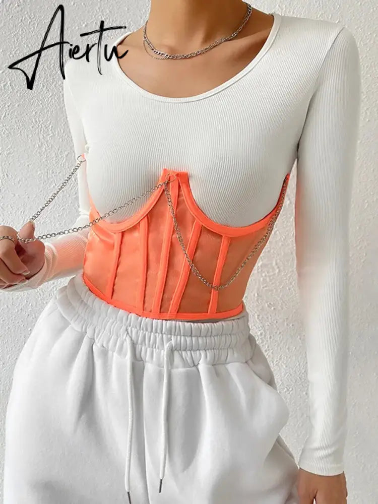 Women Corset Bustier Crop Top Lace-up Bandage Black Gothic Leather Underbust Suspender Cami Vest Waist BodyshaperTank Cummerbund Aiertu