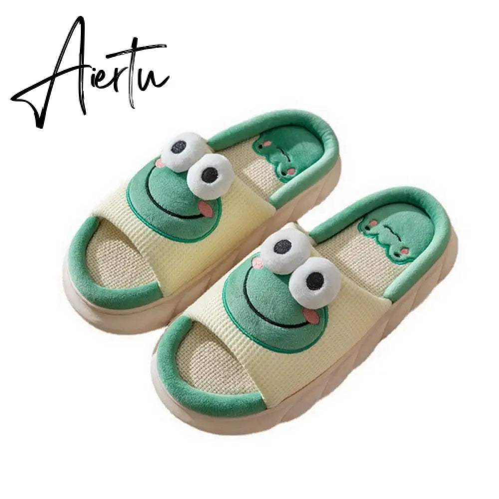 Women Cow Slippers Cute Cartoon Soft Cloud Platform Indoor Shoes Summer Female Home Slides Thick Sole Sandals Male House Slipper Aiertu