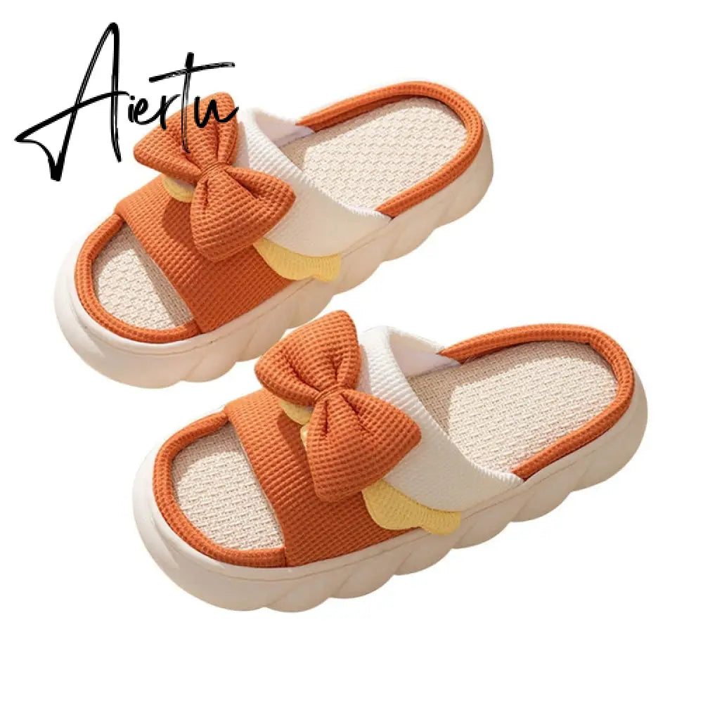 Women Cow Slippers Cute Cartoon Soft Cloud Platform Indoor Shoes Summer Female Home Slides Thick Sole Sandals Male House Slipper Aiertu