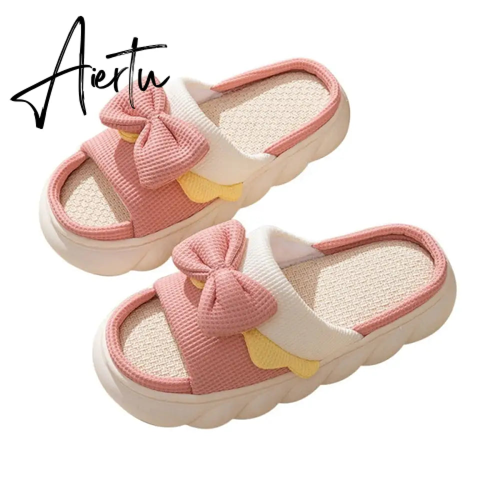 Women Cow Slippers Cute Cartoon Soft Cloud Platform Indoor Shoes Summer Female Home Slides Thick Sole Sandals Male House Slipper Aiertu