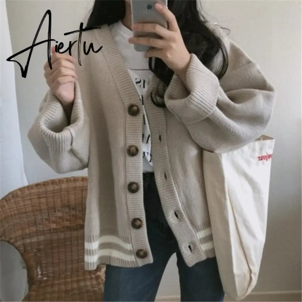 Women Knitted Cardigans Sweater Winter Solid Basic Elegant New Tops Oversized Autumn Female Warm Casual Outerwear Jersey Mujer Aiertu