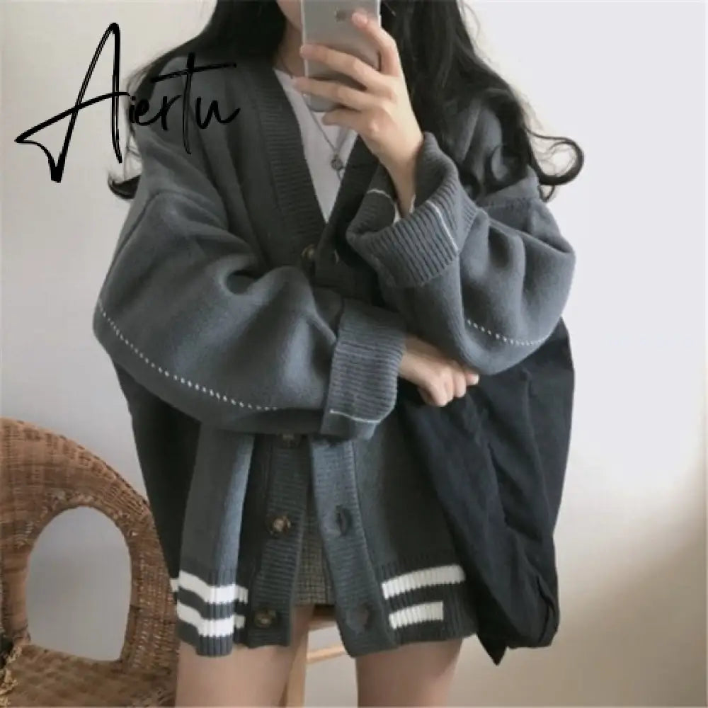 Women Knitted Cardigans Sweater Winter Solid Basic Elegant New Tops Oversized Autumn Female Warm Casual Outerwear Jersey Mujer Aiertu