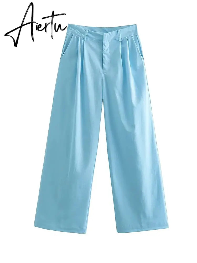 Women Pants 2 Pieces Sets Fashion Linen Vest Tops+Straight Pants Office Suit Vintage Woman Two Pieces Outfit Aiertu