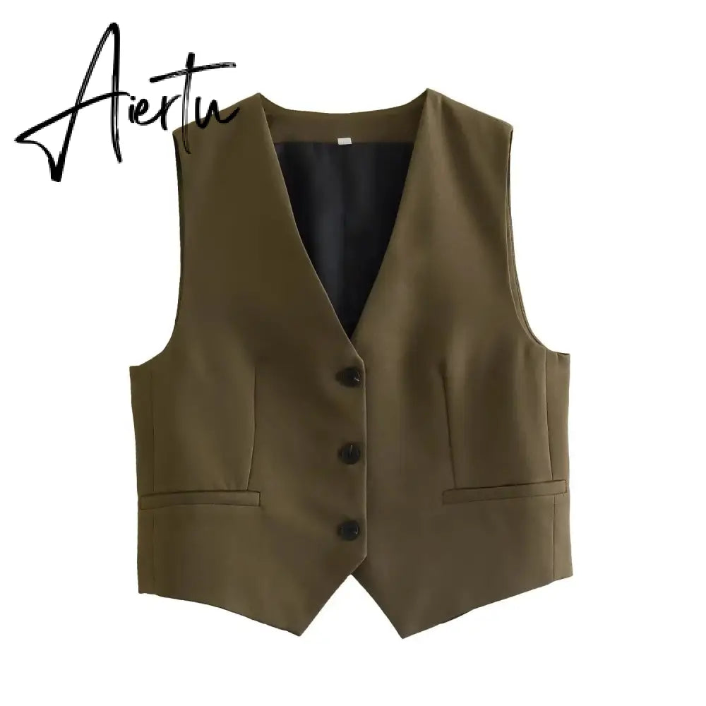 Women Pants 2 Pieces Sets Fashion Linen Vest Tops+Straight Pants Office Suit Vintage Woman Two Pieces Outfit Aiertu