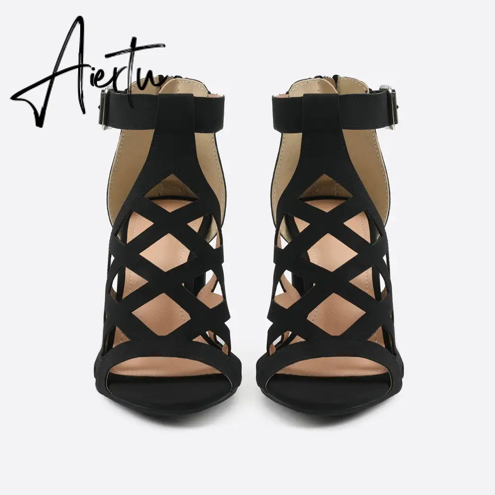 Women Peep Toe Chunky Heel Sandals mysite