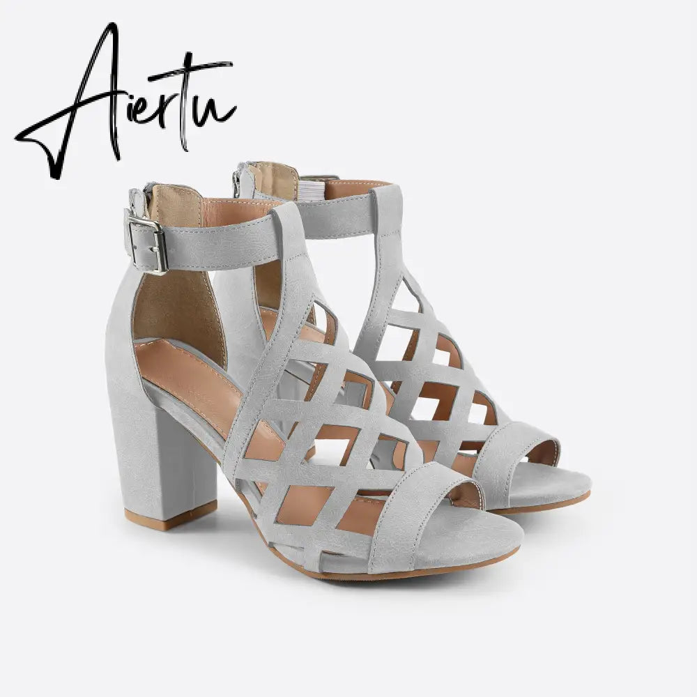 Women Peep Toe Chunky Heel Sandals mysite