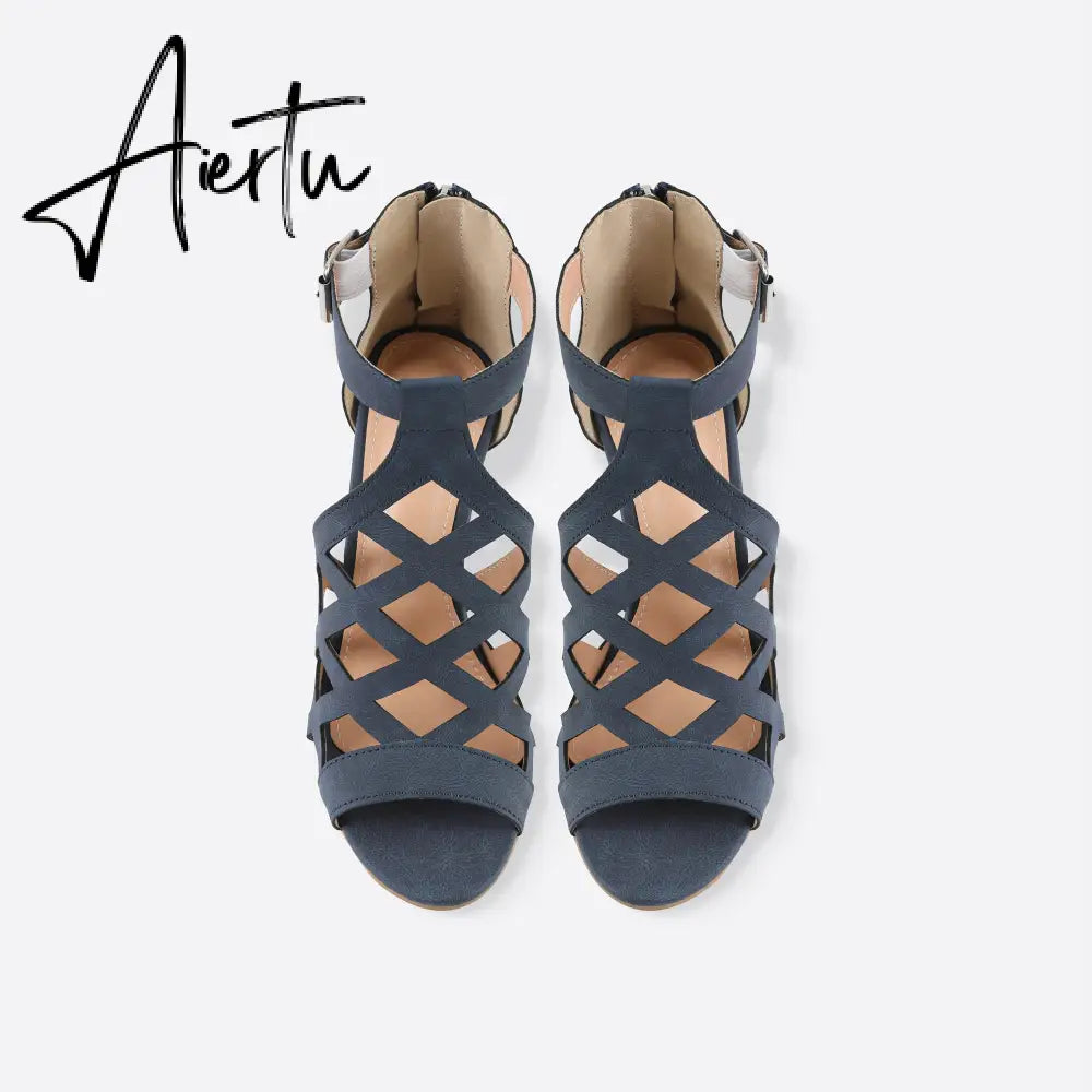 Women Peep Toe Chunky Heel Sandals mysite
