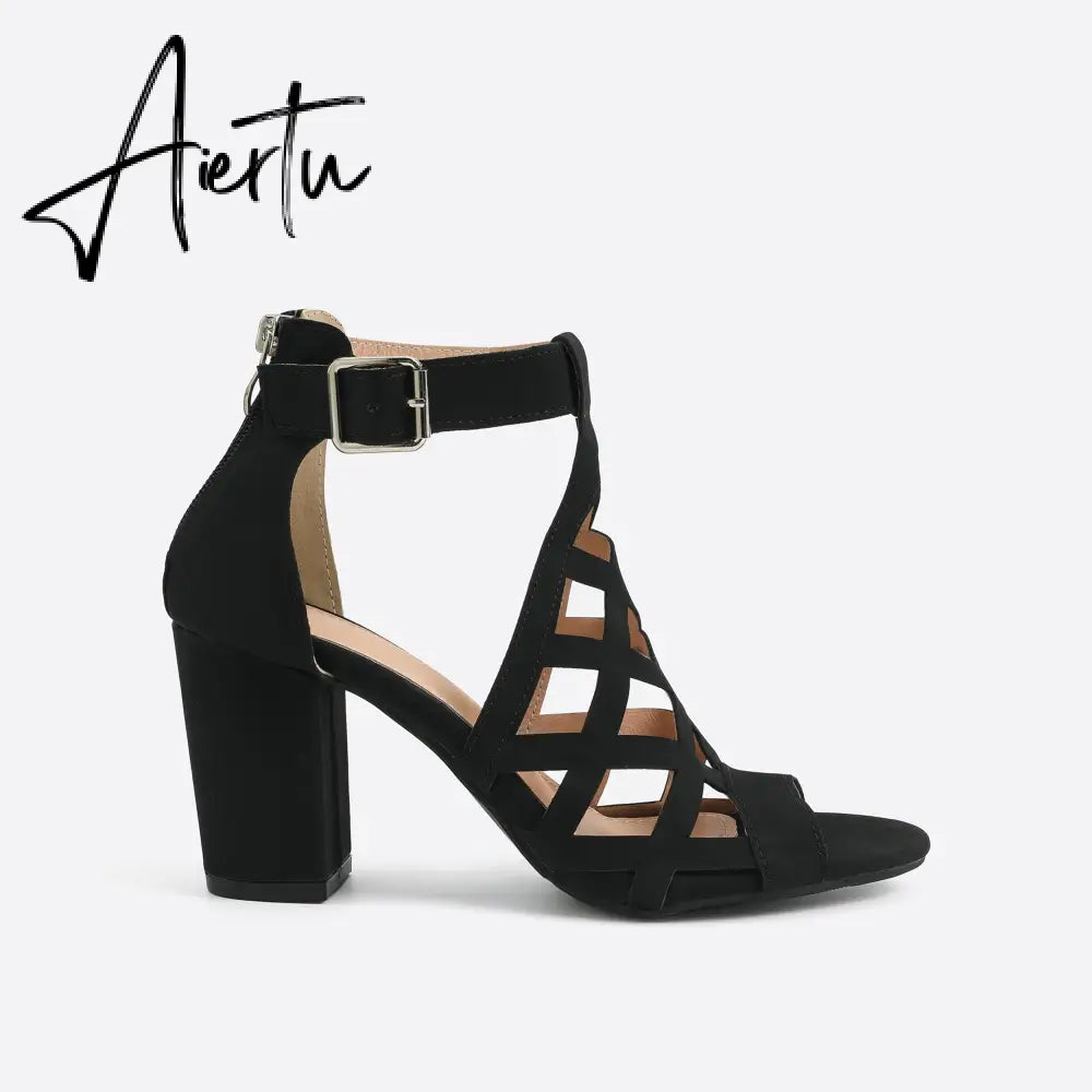 Women Peep Toe Chunky Heel Sandals mysite