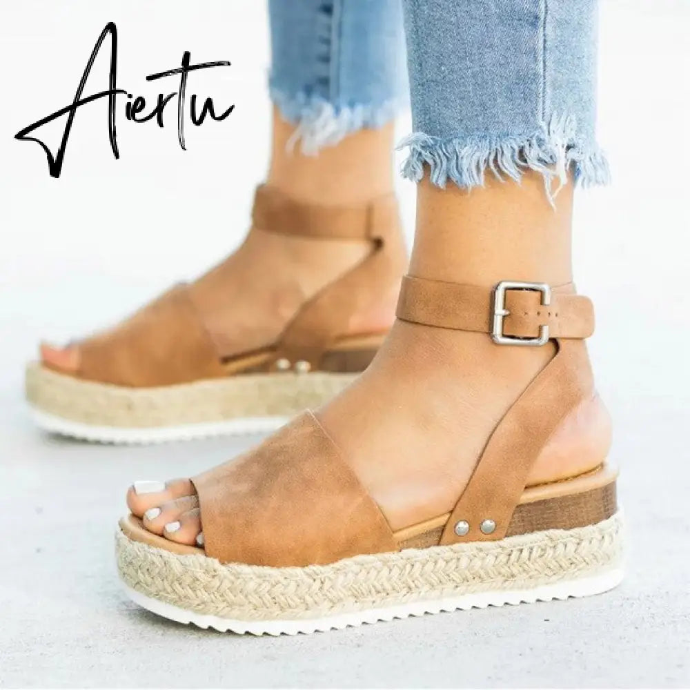 Women Sandals Plus Size Wedges Shoes For Women High Heels Sandals Summer Shoes Flip Flop Platform Sandals plus size shoes Aiertu