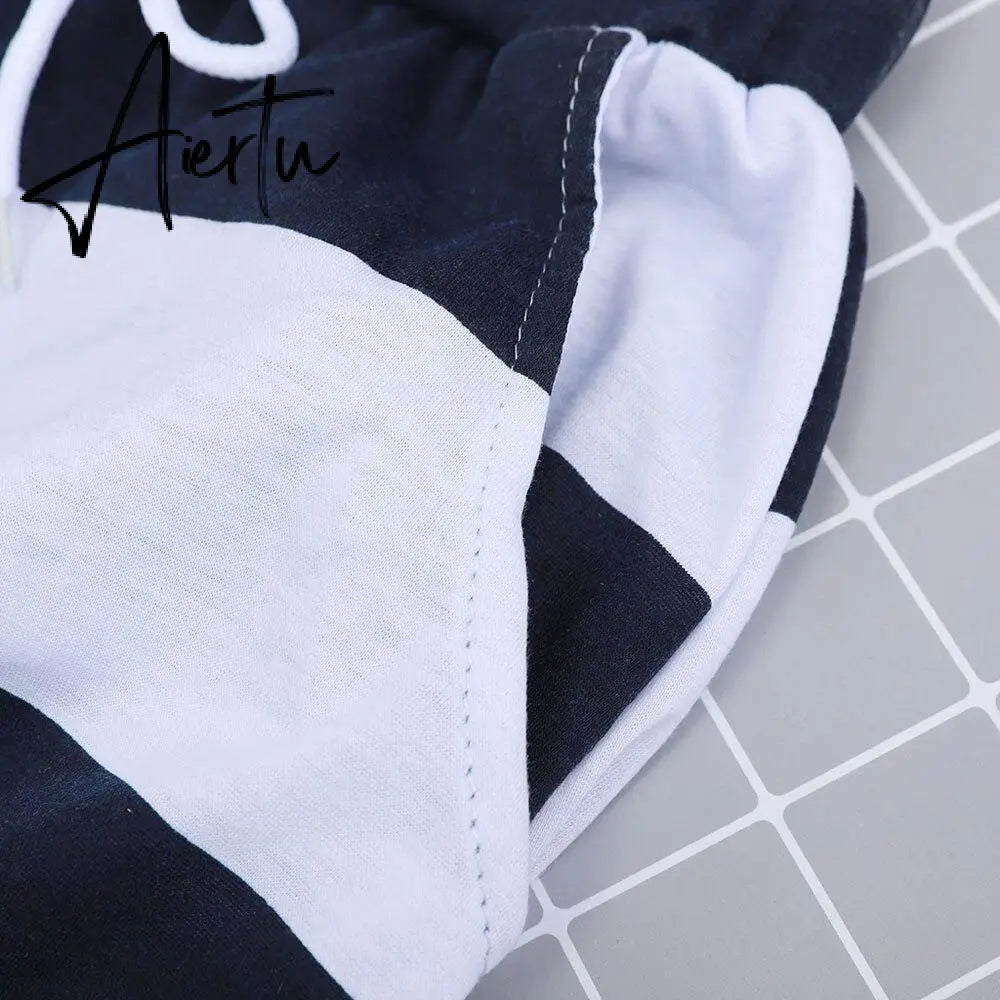 Women Sexy Off Shoulder Dress Summer Casual 2 Piece Set Dresses Hope Boat Anchor Print Slash Neck T-Shirt Top Striped Skirt Sets Aiertu